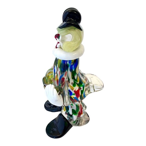 Murano Art Glass 7.5" Guitar Chitarra CLOWN FIGURINE Venice Italy Gondola Tag - Picture 7 of 10